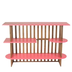 Libreria Lido a tre livelli in legno rosa*Medulum Hot