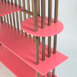 Libreria Lido in legno rosa a cinque ripiani*Medulum Outlet