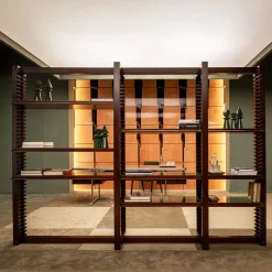 Libreria Modulare in Legno Marrone 