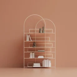 Libreria scultorea LateB in metallo bianco #1*Enrico Girotti Outlet