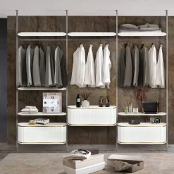 Madia da Parete Bianca con Porta A Battente e Accenti Dorati*Morello Gianpaolo Outlet