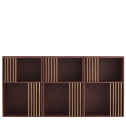 Madia Mondrian Rosso Amaranto con Accenti in Legno di Frassino*Morica Design