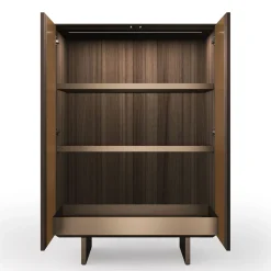 Madia Solferino in noce Canaletto burnished ante metallo liquido bronzo*Arcari Arredamenti Clearance