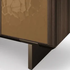 Madia Solferino in noce Canaletto burnished ante metallo liquido bronzo*Arcari Arredamenti Clearance