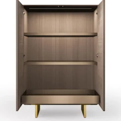 Madia Solferino in noce Canaletto Concrete ante vetro grigio-azzurro*Arcari Arredamenti Hot