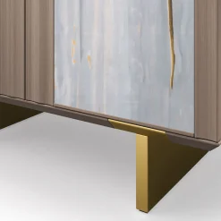 Madia Solferino in noce Canaletto Concrete ante vetro grigio-azzurro*Arcari Arredamenti Hot