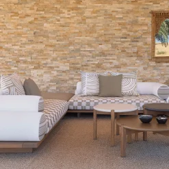 Majlis Bianco Composizione 216L + Pouf Beige 121 + Divano 266R*Jwana Hamdan New