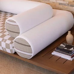 Majlis Bianco Composizione 216L + Pouf Beige 121 + Divano 266R*Jwana Hamdan New