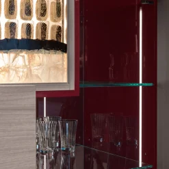 Mobile bar Cosmopolitan a 2 porte in legno intarsiato grigio*Chiara Provasi Outlet