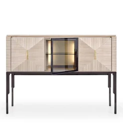 Mobile bar in legno di eucalipto lucido Crystal*Franco Bianchini New