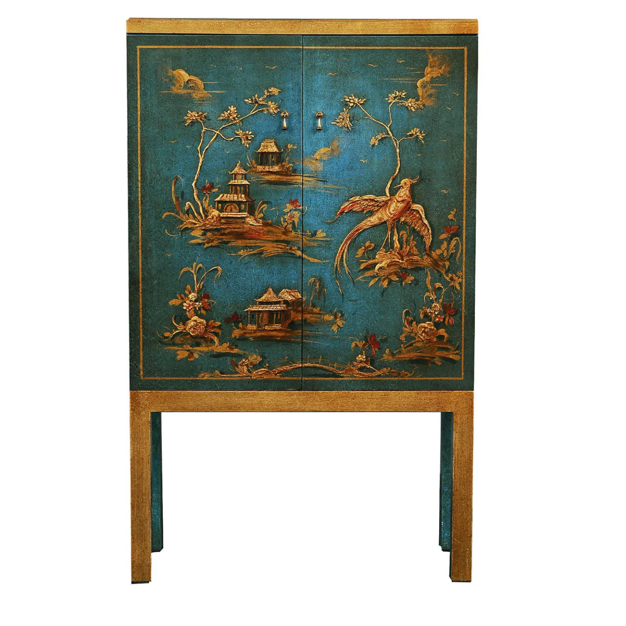 Mobile Bar in Legno Intagliato in Stile Chinoiserie Dante*Spini Firenze Outlet