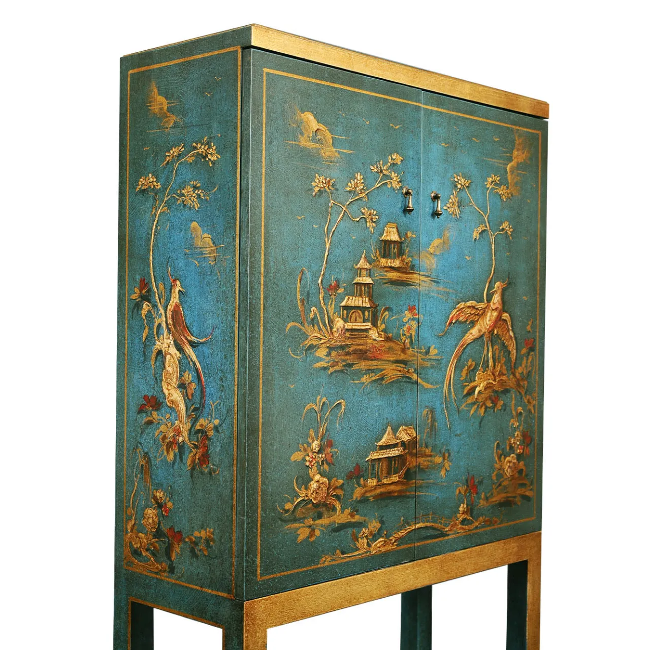 Mobile Bar in Legno Intagliato in Stile Chinoiserie Dante*Spini Firenze Outlet