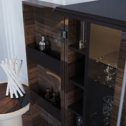 Mobile bar Teomondo a 2 porte in eucalipto fumé*Ultramobili Clearance