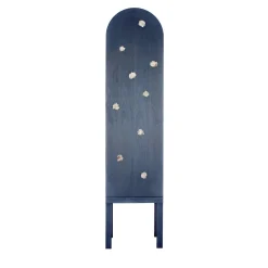 Mobile contenitore blu Blossom con anta singola e inserti in ceramica*Sergio Mannino Studio Best