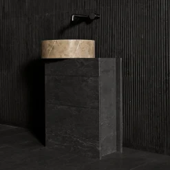 Mobile da bagno 60 in legno e lavabo in marmo Passage*Luce Di Carrara