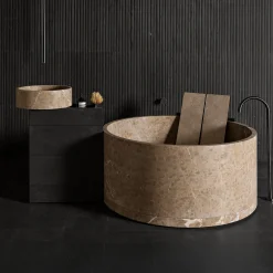 Mobile da bagno 60 in legno e lavabo in marmo Passage*Luce Di Carrara