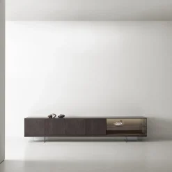 Mobile TV Book in Noce Canaletto con Vetro Fumé*Modesign Discount