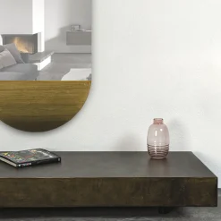 Monolite Tavolino Rettangolare Medio In Resina Spatolata Color Bronzo*Disain 1971 Discount