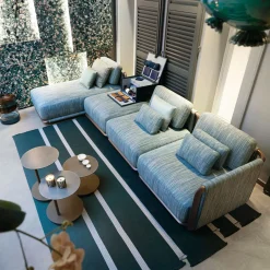 Moorea Key West Modular Blu Divano da Esterno #1*Giorgetti