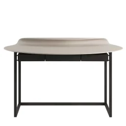 Nakamura Soul White And Black Matte Metal Desk With Drawers*Secolo Best