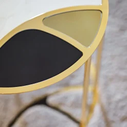 Nilo Set di 2 tavoli da nido in marmo calacatta e vetro*Black Tie Best