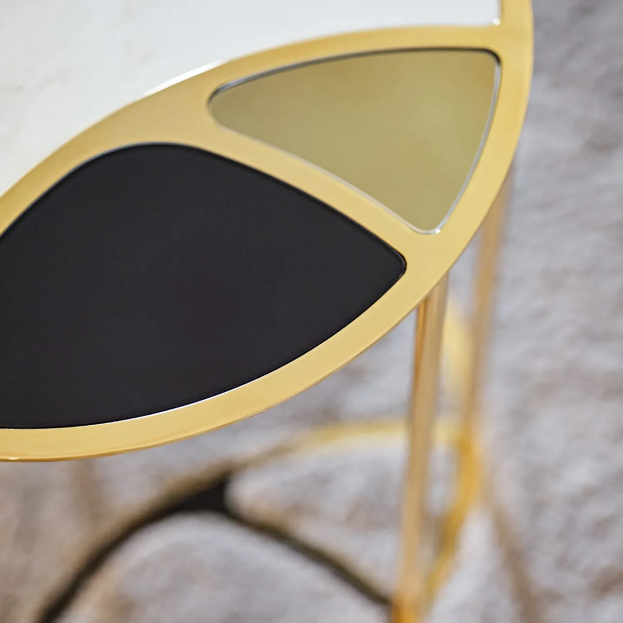 Nilo Set di 2 tavoli da nido in marmo calacatta e vetro*Black Tie Best