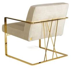 Orione/G Sedia da salotto bianca e oro*Zanaboni New