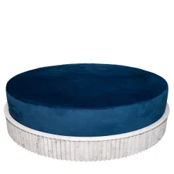 Ottomana grande in velluto blu Spike e marmo di Carrara di Nick Maltese*Fuda Best