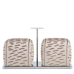 Ottomano BonBon a due posti in tessuto beige con tavolo*Sitia Sale