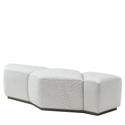 Panca in pelle bianca di Castello Lagravinese Studio*Giorgio Collection