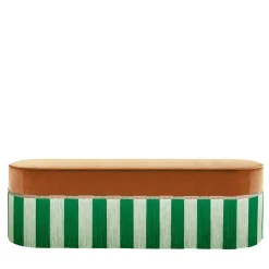 panca in velluto arancione con frange bicolore*Lorenza Bozzoli Couture Best