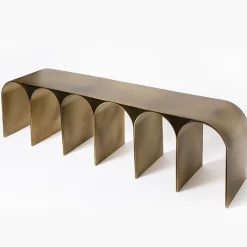 Panchina in acciaio con arco d'oro e bronzo*Pietro Franceschini