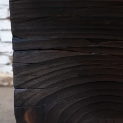 Panchina in legno di cedro Mykonos Undercut Charred Dark Finish*Riccardo Monte New