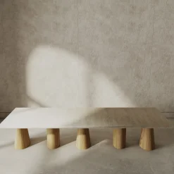 Panchina in rovere e marmo Atrani*Livio Cioffi