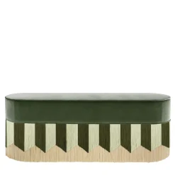 Panchina in velluto verde Plissé*Lorenza Bozzoli Couture Clearance