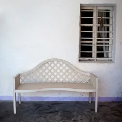 Panchina Lavaredo Settee Textural White and Tulips Decors*Porte Italia Best