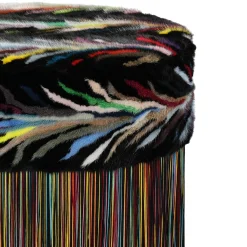 Panchina nera con patchwork multicolore in edizione limitata*Lorenza Bozzoli Couture Outlet