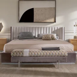 Panchina Retangolare Roma in Velluto Marrone*LCI_DECORA New