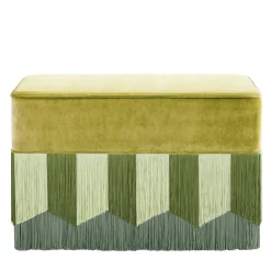 Panchina rettangolare in velluto giallo acido Plissé*Lorenza Bozzoli Couture Best