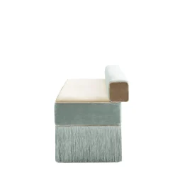 Panchina Tria in menta chiara e beige con frange*Lorenza Bozzoli Couture Clearance