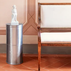 Pedestallo Espositore cilindrico in alluminio argento*Caspal