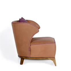 Poltrona Agostina pelle marrone camel*Mantellassi 1926 New