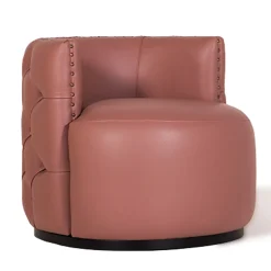 Poltrona capitonnè Petra in pelle rosa*Mantellassi 1926 Outlet