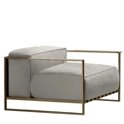 Poltrona Casilda bianca con struttura in oro*Talenti New