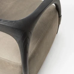 Poltrona Chassis in legno massiccio di frassino nero e rivestimento in pelle*Durame Sale