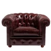 Poltrona Chesterfield pelle rosso rubino*Mantellassi 1926 Discount