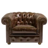 Poltrona Chesterfield pelle marrone muschio*Mantellassi 1926 Hot