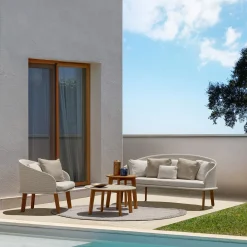 Poltrona Cleo Beige Accoya Wood Tub di Marco Acerbis*Talenti Online