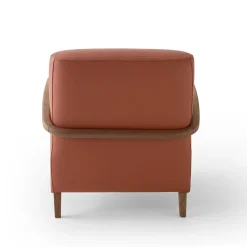 Poltrona Domino Cotto in pelle e noce*Modesign New