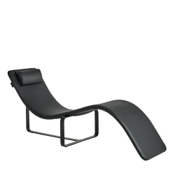Poltrona e chaise-longue trasformabili in pelle nera Flipt*Baleri Italia Discount